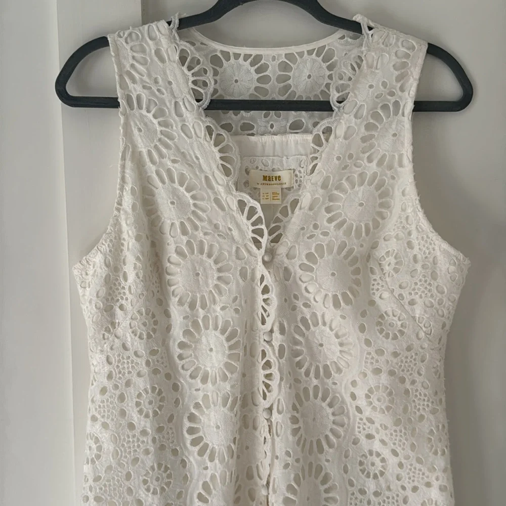 NWT Anthropologie Maeve Sleeveless Eyelet Dress Size 6P